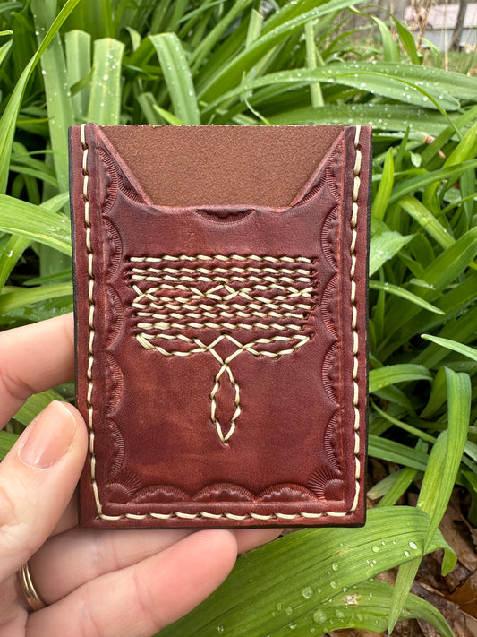 Western Stitch Embroidered Card Holder